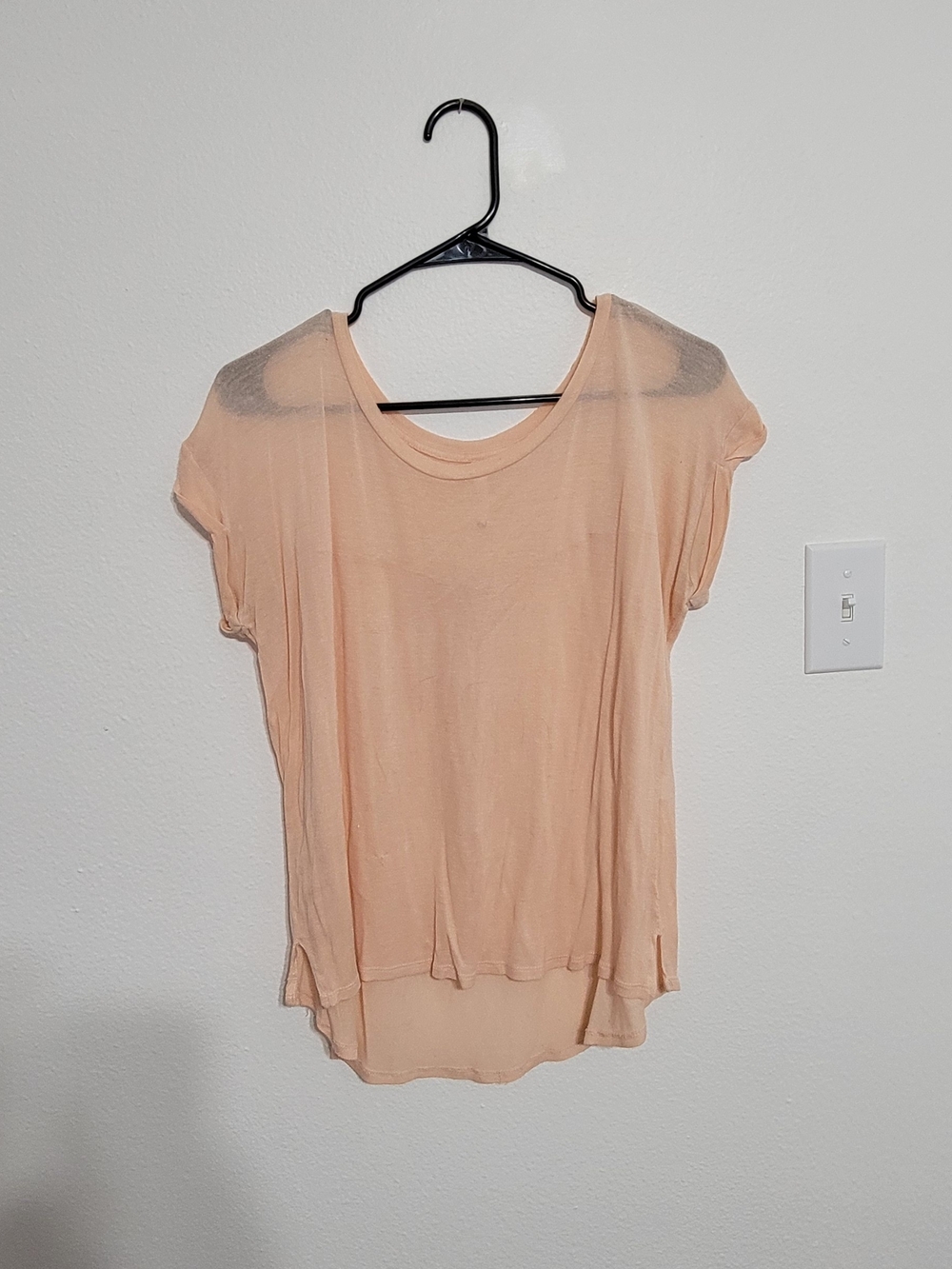 Light Peach Short Sleeve Layered Women's Top